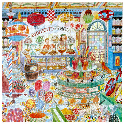 Full-colour reference insert included with the eeBoo Sweet Shoppe 1000 piece jigsaw puzzle