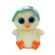 Emmie the Chick Regular 15cm Ty Beanie Boo plush toy photographed front-on on a plain white background