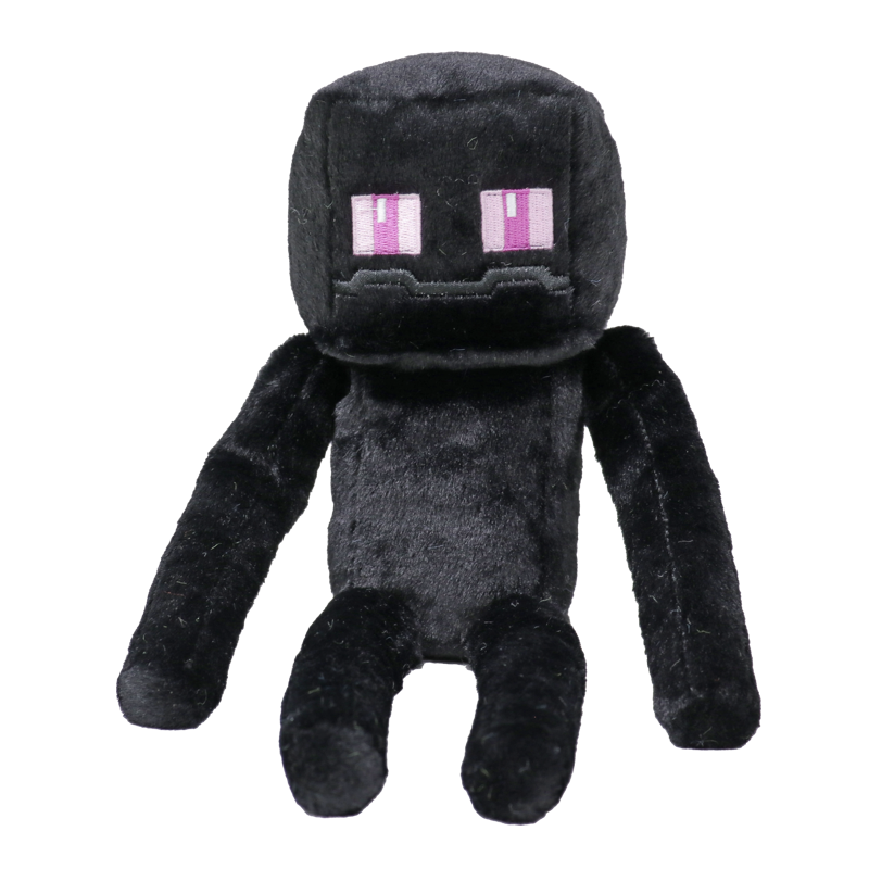 Front view of the Enderman Ty Beanie Boo plush toy photographed front-on, 15cm, on a white background