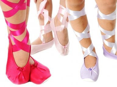 Fairy Girls - Ballet Slipper With Ribbon - White