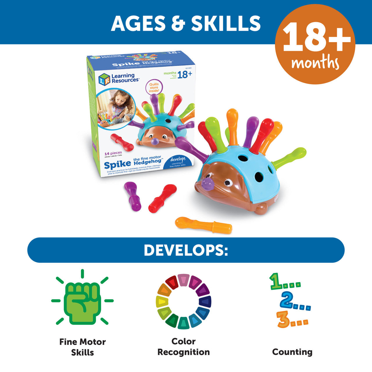 Learning Resources - Spike The Fine Motor Hedgehog