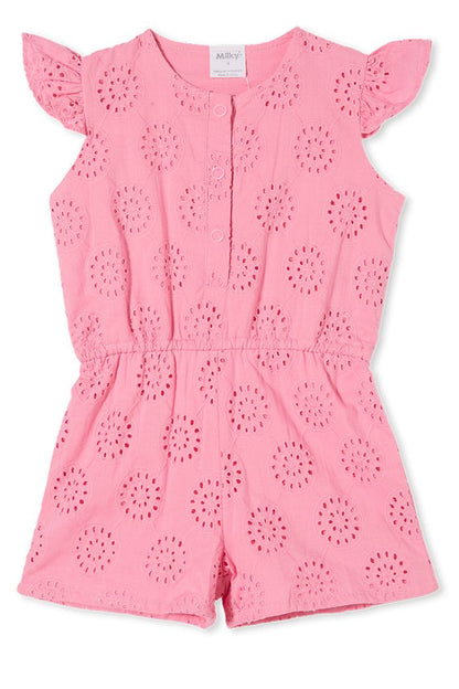 Pink Broderie Playsuit