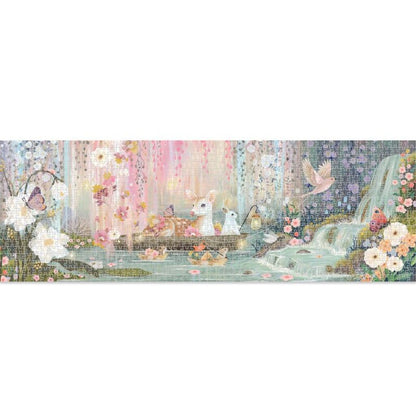 full-size poster included with Djeco Fairy Lake 350-piece Gallery jigsaw puzzle for assembly reference