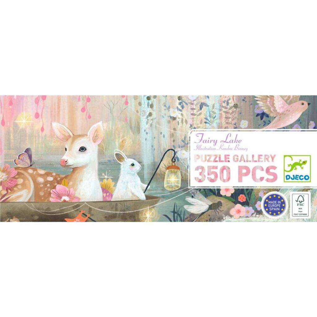 the Fairy Lake puzzle box shown from the front with its magical panoramic artwork