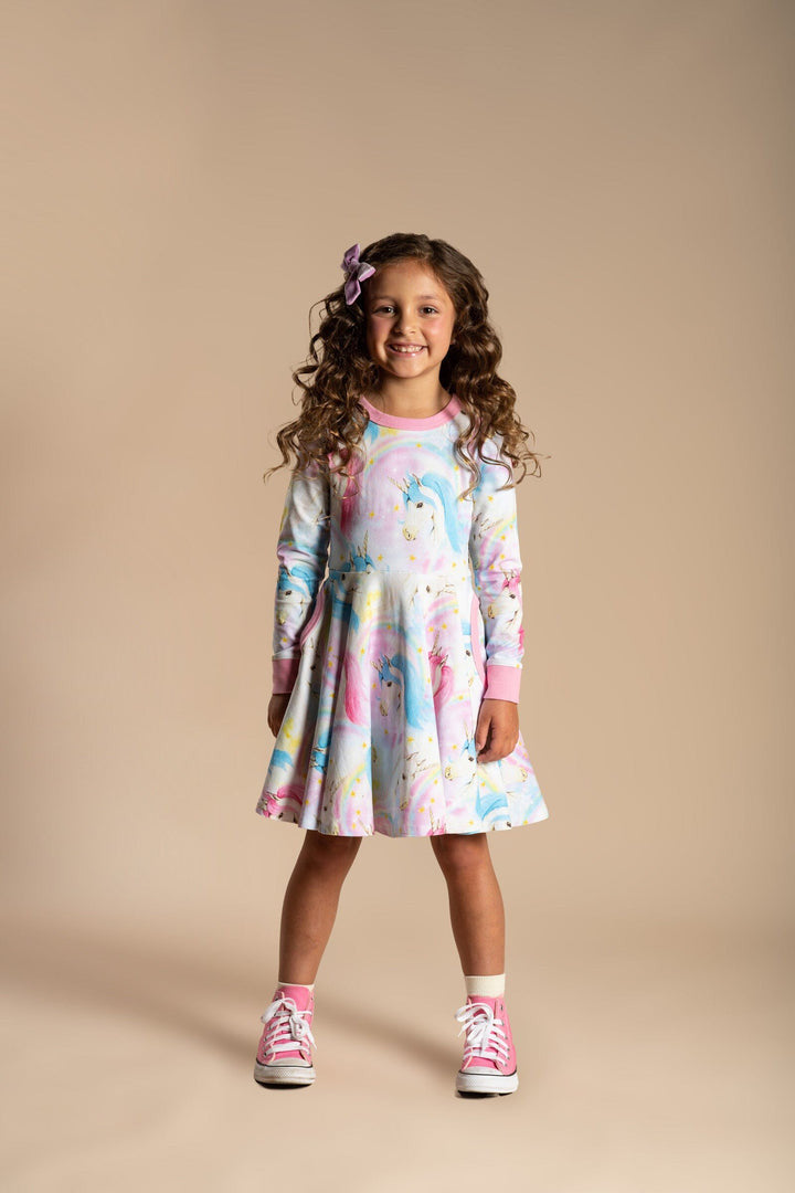 Rock Your Baby - Fantasia Long Sleeve Waisted Dress