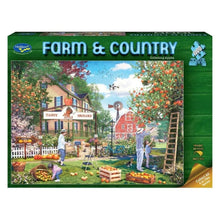 Holdson Farm and Country Apples 1000 piece jigsaw puzzle box showing an orchard harvest in full swing