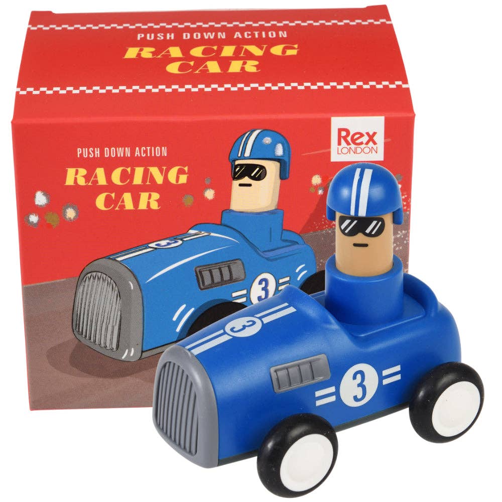 Rex London Push Down Action Racing Car - Blue