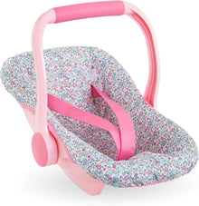 Flowered baby doll carrier for 36cm and 42cm Corolle baby dolls with floral padded lining