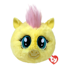 The Fluttershy Ty Beanie Bouncer collectible plush toy shown front-on against a plain white background