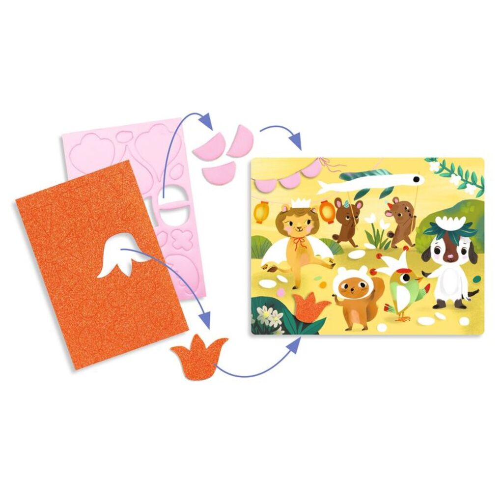 Children's educational toy with animal illustrations on a white background