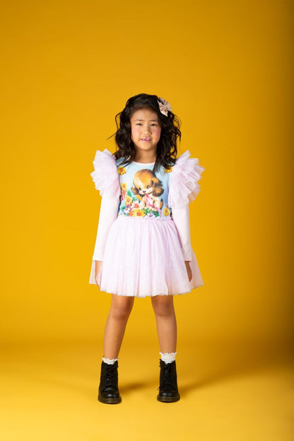Little Puppy Long Sleeve Circus Dress