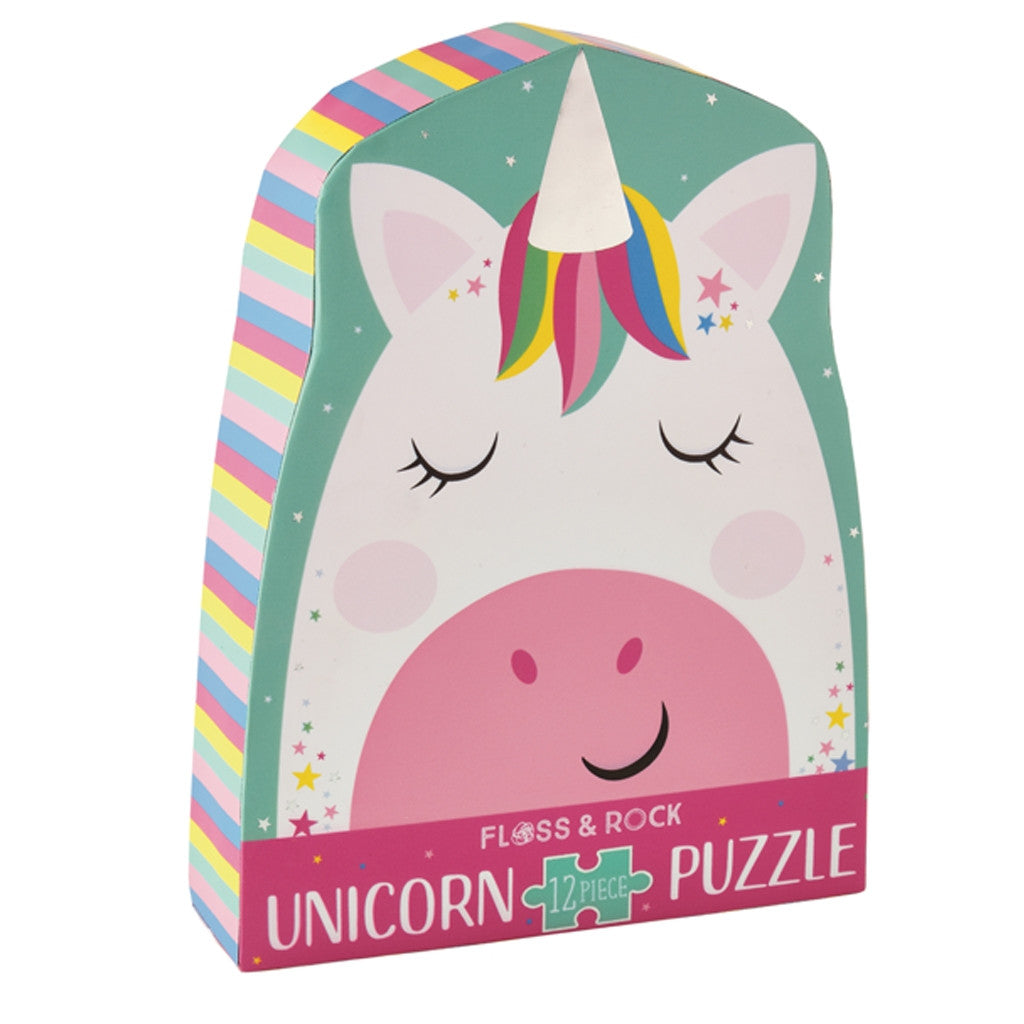 Floss & Rock 12pc - Shaped Rainbow Unicorn Puzzle