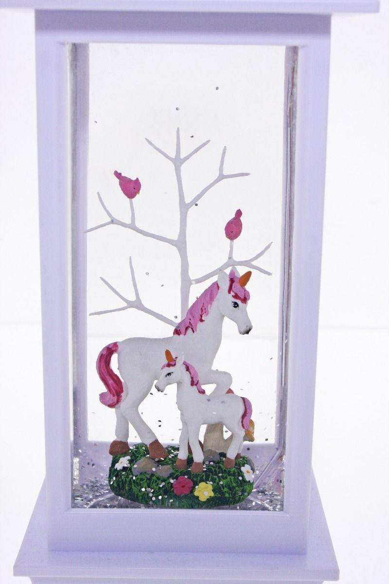 Cotton Candy - White Lantern with Unicorn and Baby