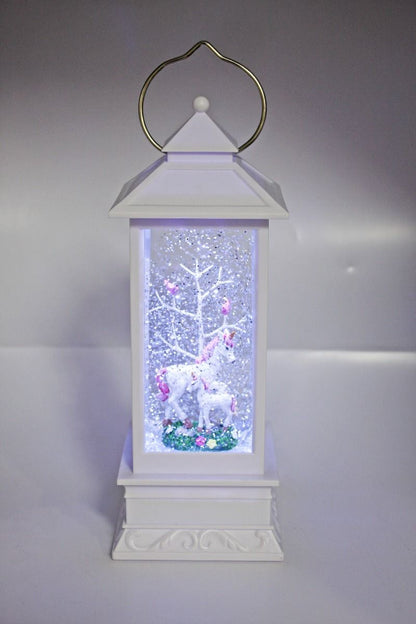Cotton Candy - White Lantern with Unicorn and Baby