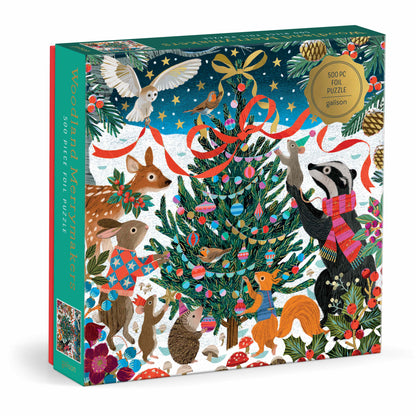 Galison Victoria Ball Woodland Merrymakers 500 piece foil puzzle