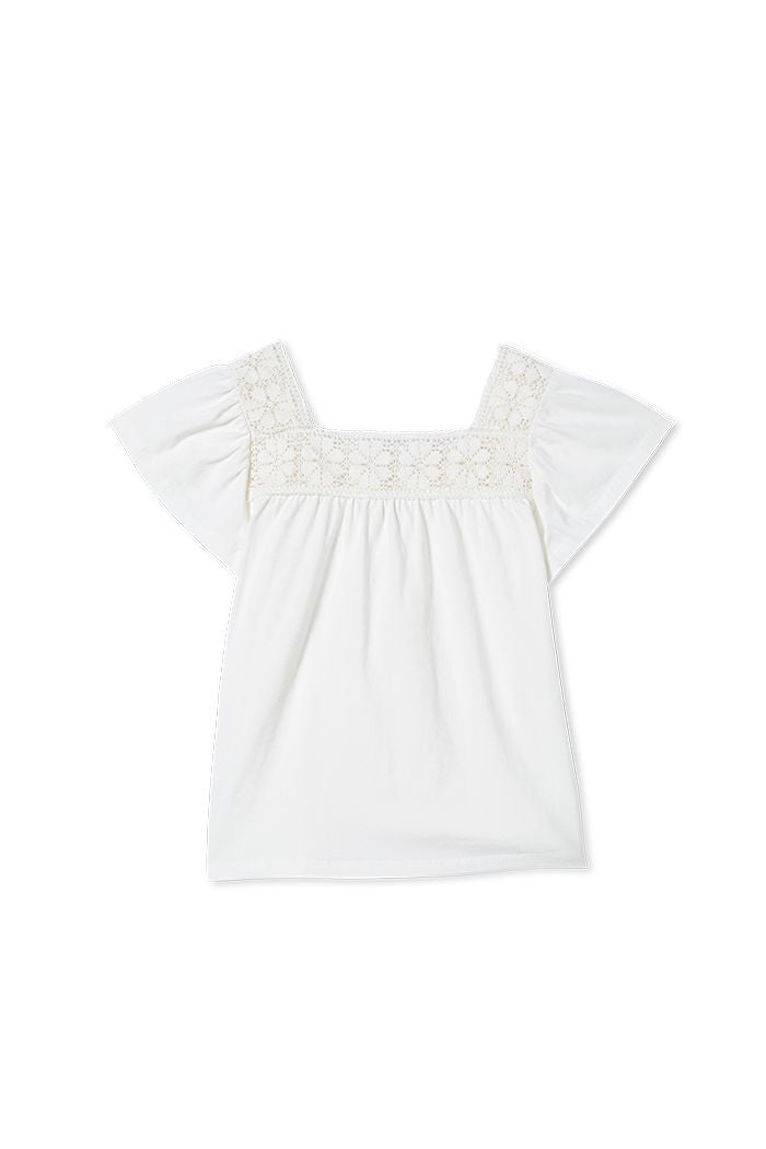Crochet Detail White Tee