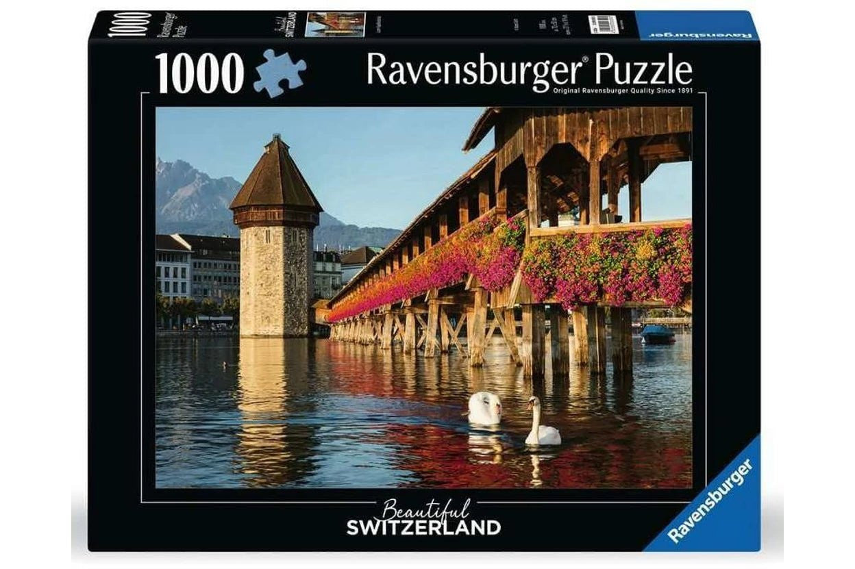 Ravensburger 1000pc - Beautiful Switzerland Luzern, Kapellenbrücke Puzzle
