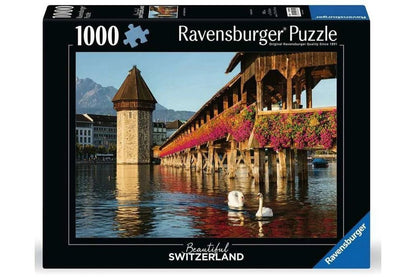 Ravensburger 1000pc - Beautiful Switzerland Luzern, Kapellenbrücke Puzzle