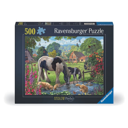 Ravensburger Hadlow Ponies 500 piece puzzle box showing ponies grazing in the English countryside