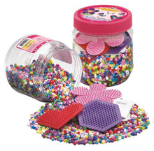 Hama Beads - Tub Set - 4000 Beads, 3 Pegboards (Hexagon, Flower, Heart)