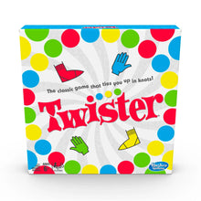 Hasbro Gaming Twister Classic party game with colourful mat and spinner for family fun