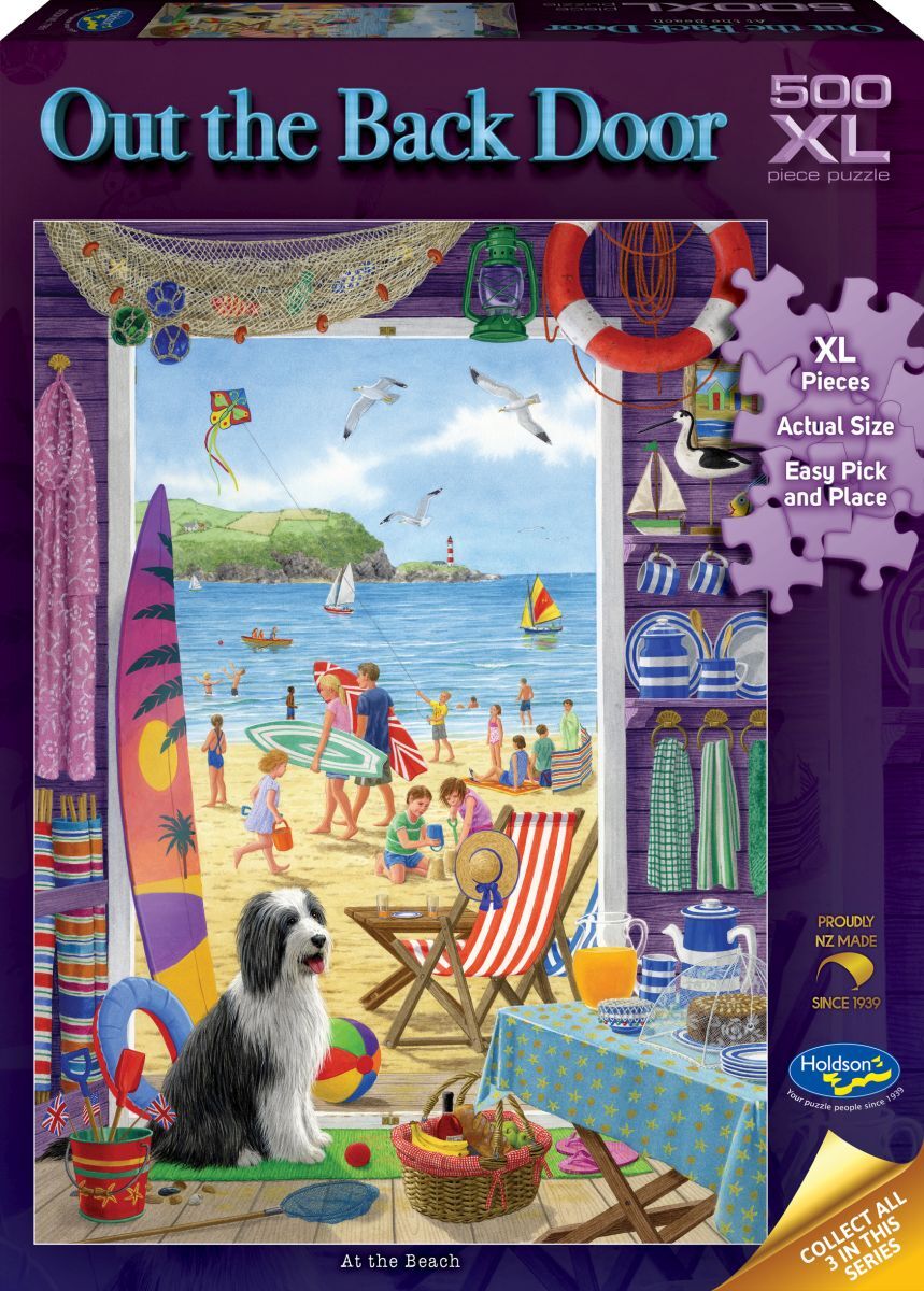 Holdson 500pc XL - Out the Back Door - At the Beach Puzzle