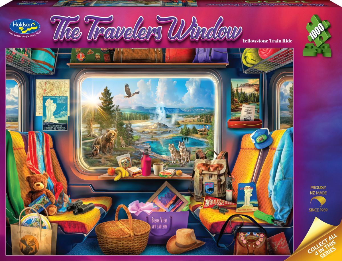 Holdson 1000pc - The Travelers Window - Yellowstone Train Ride Puzzle