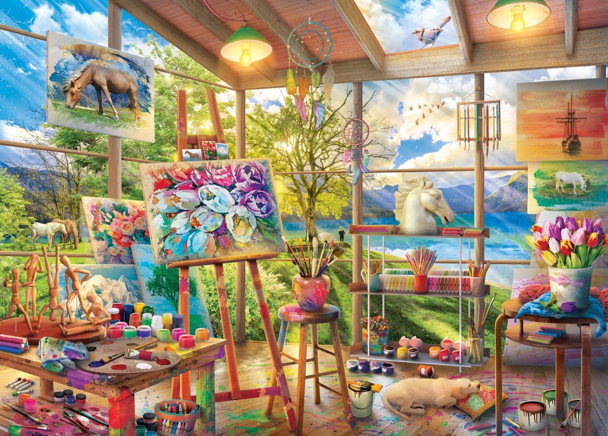 Holdson 1000pc - Room with a View - Artists Room Puzzle