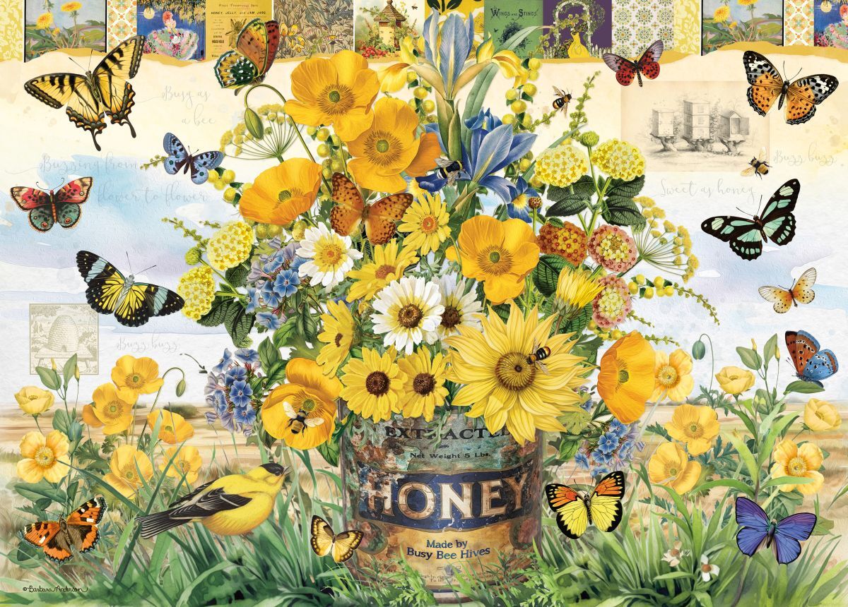 Holdson 1000pc - Blossom Bliss - Honey Bee Floral Puzzle