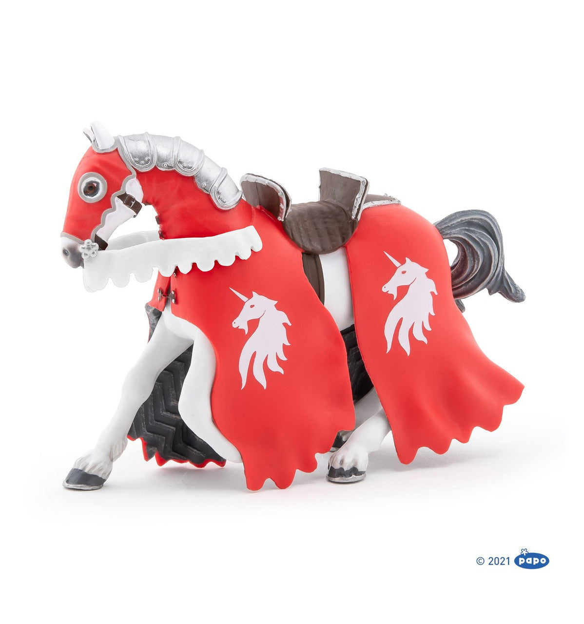 Papo - Horse of Unicorn Knight with spear Figurine