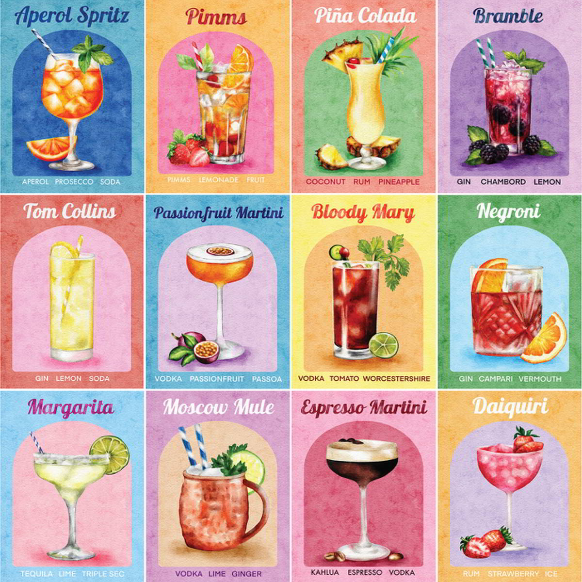 House of Puzzles 1000pc - Colourful Cocktails Puzzle