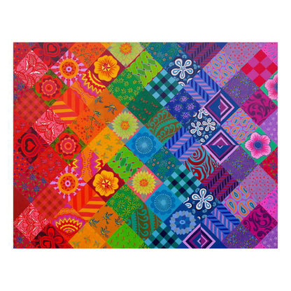 House of Puzzles 1000pc - Patchwork Rainbow Puzzle *minor box damage*