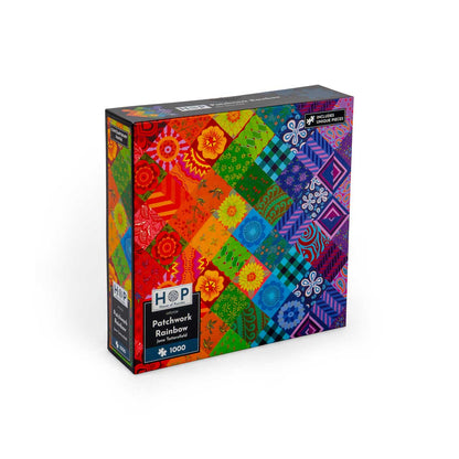 House of Puzzles 1000pc - Patchwork Rainbow Puzzle *minor box damage*