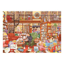 Illustration of a cozy bookstore with people reading and interacting.