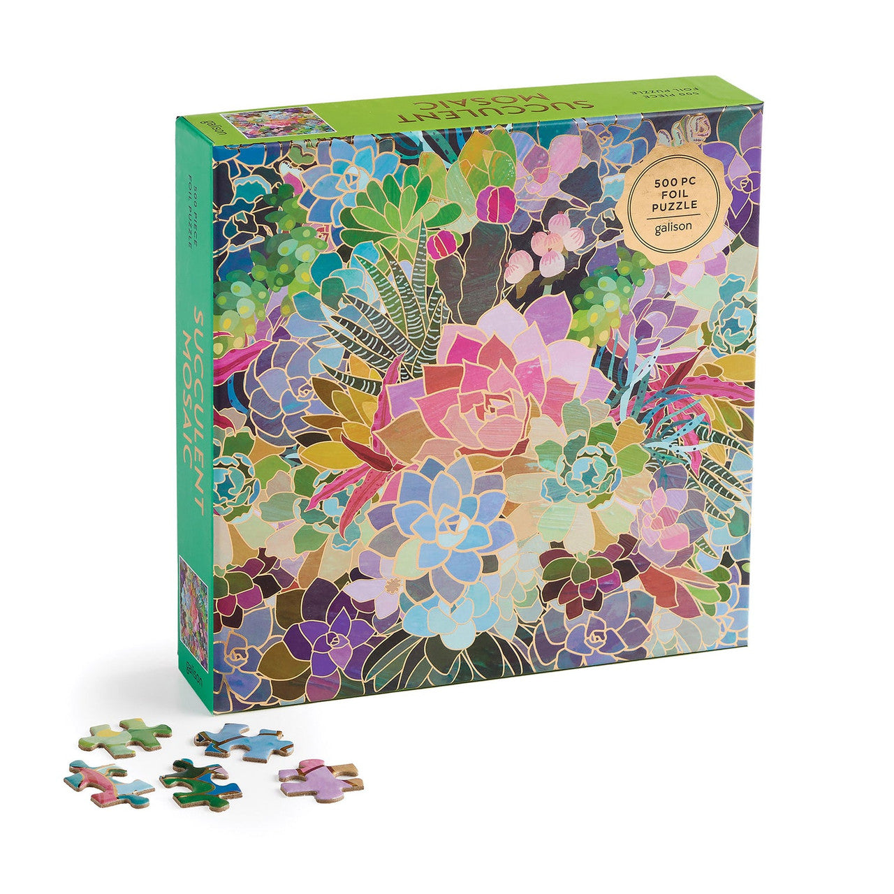 Galison 500pc - Succulent Mosaic Foil Puzzle