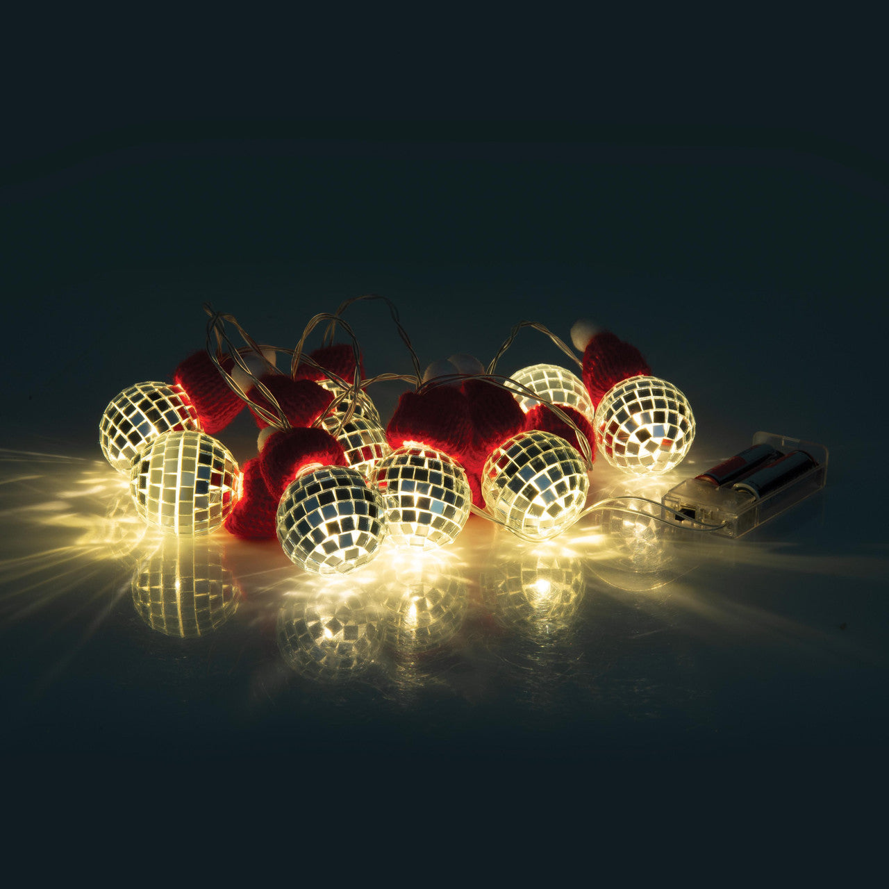Discovery Zone - Illuminate String Lights - Christmas Hat Disco Ball