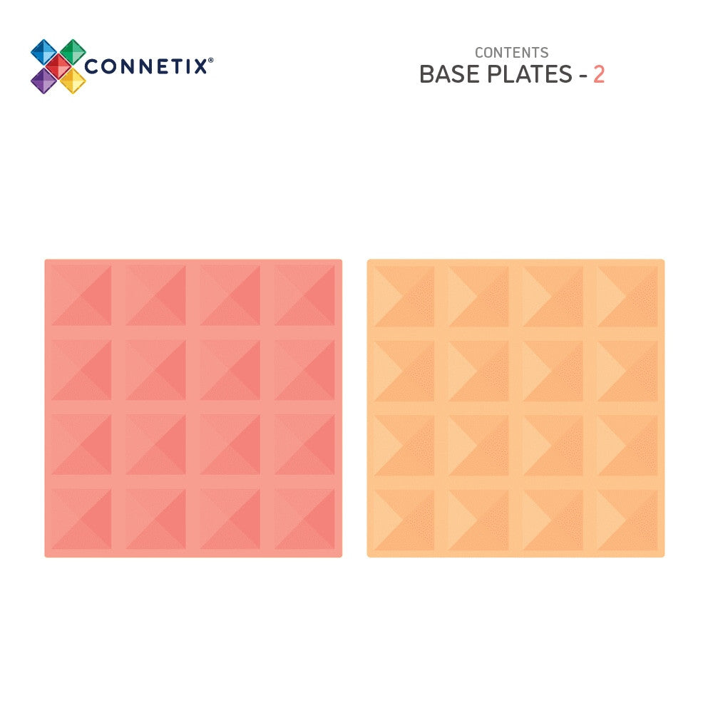 Connetix - Pastel Lemon & Peach Base Plate 2pc
