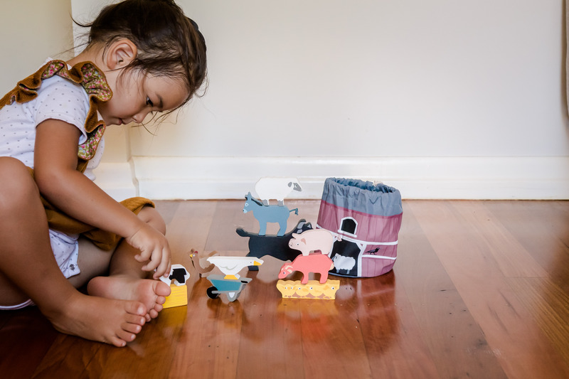Tender Leaf Toys - Stacking Farmyard Animals with Bag