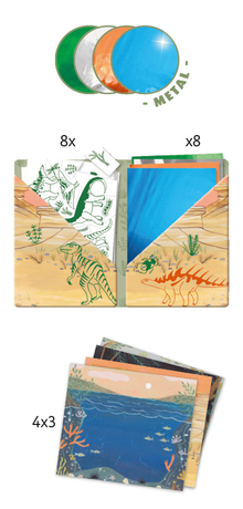 Djeco -  Artistic Patch Metal Dinosaurs