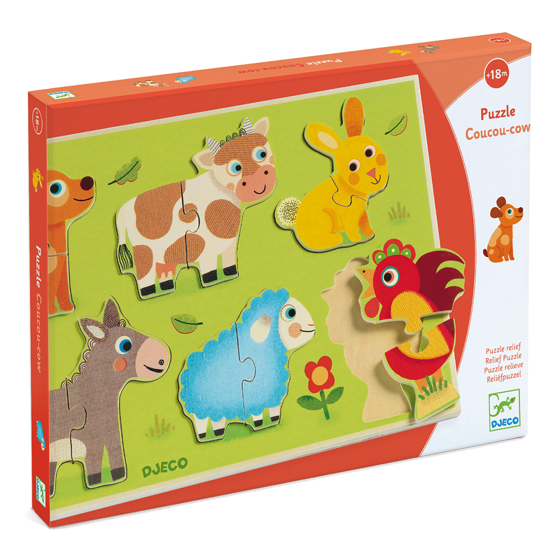 Djeco - Coucou Cow Wooden Puzzle