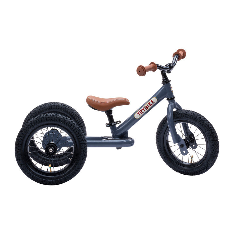 Trybike - Matte Grey Vintage with Brown Seat and Grips (3 wheel)