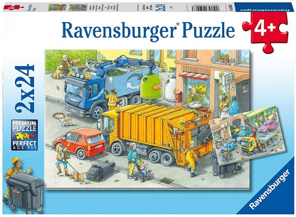 Ravensburger 2x24pc- Working Trucks Puzzle