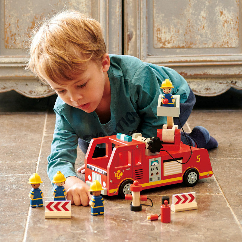 Tender Leaf Toys -  Wooden Fire Engine