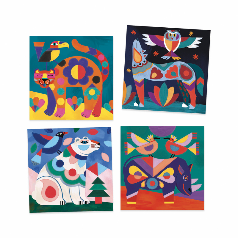 Djeco - Fanciful Animals Cards to Paint
