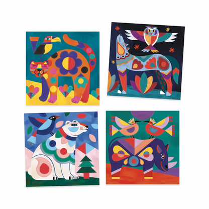 Djeco - Fanciful Animals Cards to Paint