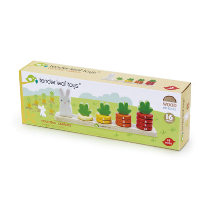Tender Leaf Toys - Counting Carrots Wooden Stacker