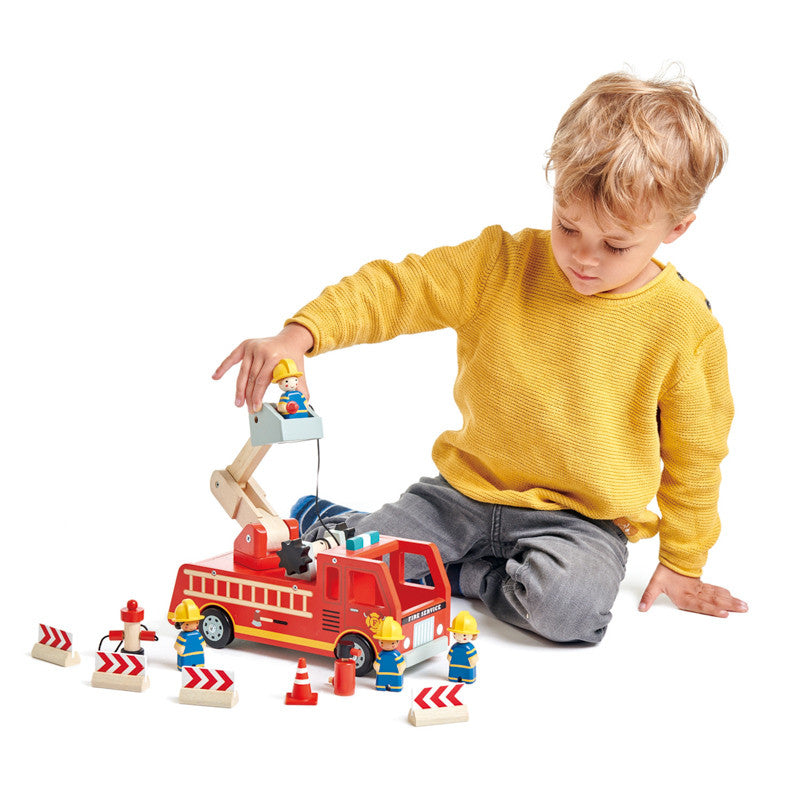 Tender Leaf Toys -  Wooden Fire Engine