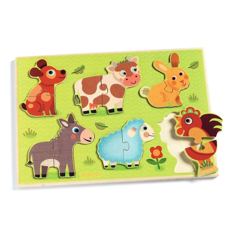 Djeco - Coucou Cow Wooden Puzzle