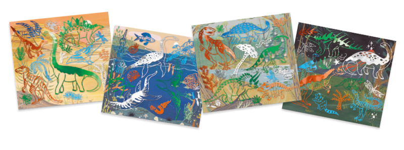 Djeco -  Artistic Patch Metal Dinosaurs
