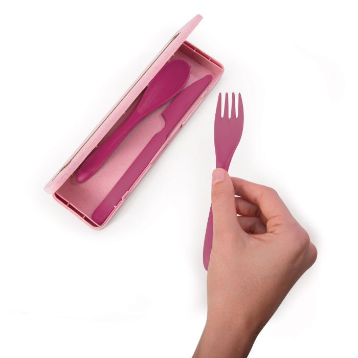 The Dog Collective - Wheat Straw Cutlery Set - Pink